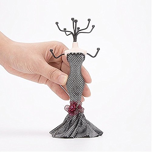 Schmucksache-Standplatz-Minikleid-Schwarz-Schmucksache-Anzeigen-Regal-Ohrring-Halsketten-Anzeigen-Halter-Kleid-Schmucksache-Ausstellungsstand-Harz-Hauptdekoration - 2