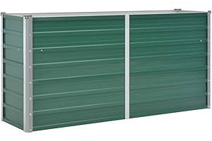 ‎VIDAXL vidaXL Hochbeet Stahl 160x40x77cm Grün Pflanzkasten Blumenkasten Gemüsebeet
