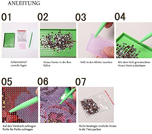 Set Diamond Painting Bild Handarbeit Set Basteln Steine Wasserfall Bäume Lila - 2