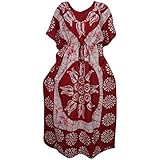 Indiatrendzs Women's Nighty Summer Cotton Batik Nightwear Kaftans Gift Idea