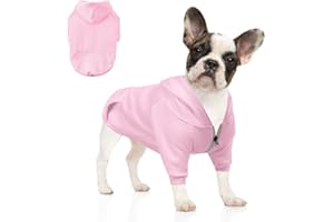 meioro Kapuzenpullis für Hunde Warme Reißverschluss Kapuzen Haustier Kleidung Pullover Hund Katze T-Shirt Niedlichen Haustier Hoodies Bekleidung französische Bulldogge Pug (M, Rosa)