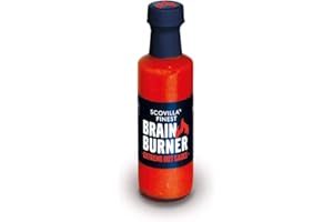 Scovilla 's Finest Brain Burner 100 ml | Salsa de chile extremadamente afilada con Trinidad Scorpion & Carolina Reaper | Salsa caliente