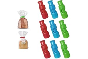 CLRZOL Fermagli per sacchetti, nuovi fermagli per patatine, della spesa riutilizzabili, chiusura di snack e pane (9 Pcs)