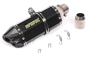 RTGE 51mm Tubo marmitta di Scarico Moto Doppio Foro Esagonale Modifica Universale 2 Pollici Db Killerin Acciaio Inox Modifica Tubo di Coda, Adatto per Scooter Dirt Bike,E