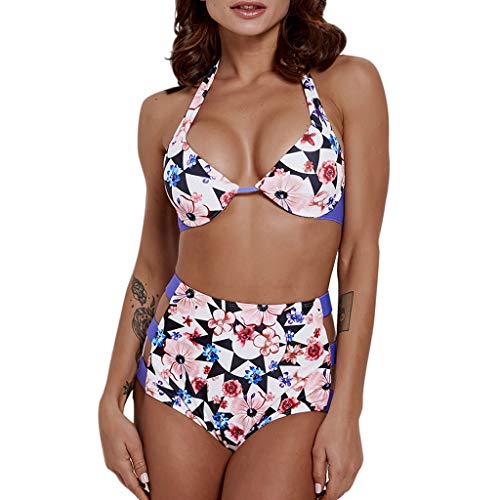 Preisvergleich Produktbild friendGG Damen Floral Print Bikini Set Schwimmen Badeanzüge Badeanzug Badeanzug
