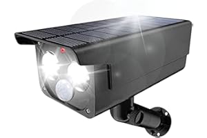 Proxinova Solar Security Lights Outdoor Motion Sensor, Solar Powered Dummy CCTV Camera Deter Intruders, LED Outdoor Solar Lights with PIR Sensor, Powerful Floodlight Bulbs, IP65 Waterproof