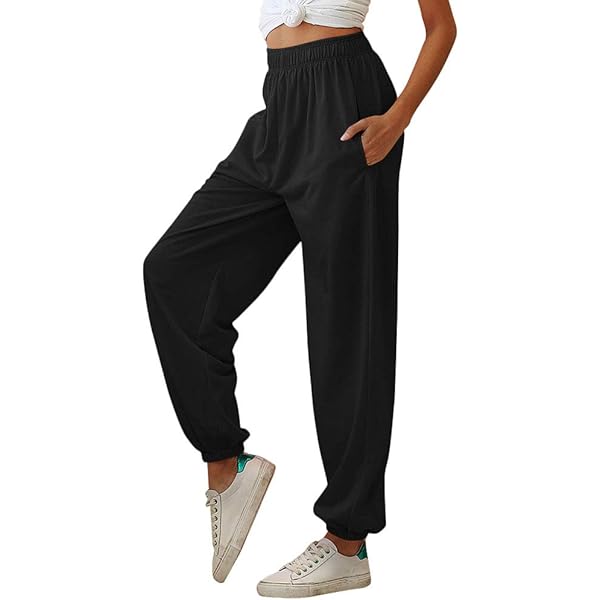 HAPYWER Joggingbroek voor dames, kleurblok, lange broek, losse sportbroek met zakken, trainingsbroek van katoen, visuele schokken, vrijetijdsbroek, hardlopen, yoga, dansen, S-2XL