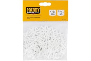HARDY WORKING TOOLS Cruces para azulejos - Accesorios para azulejos, ayuda para la colocación de azulejos, espaciadores para azulejos, cruces para juntas - 3 mm - paquete de 150 unidades