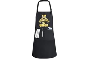 MaYee Grembiule Cucina Impermeabile Regolabile 2 Tasche Ristorante BBQ Cottura Partito Chef Grembiuli Per Donna