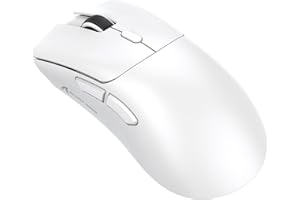 ATTACK SHARK R1 Souris Superlight 59 g, capteur de Jeu PixArt PAW3311, Souris de Jeu sans Fil/Filaire BT/2,4 G, 6 DPI réglables jusqu'à 18 000, Batterie de 65 Heures (Blanc)