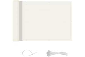 LOVE STORY Privacidad de Balcón y Pantallas 90x900cm Opaque Polyster(PES),Protección UV,Impermeable,Malla de Ocultación para Jardín Exterior,Resistente al Viento,con Ataduras de Cables,Crema