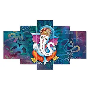 Raamed Set of 5 Wall Painting with Frame for Home Decoration, Living Room, Office, Quality time Space Big Size Wall Decor (75 X 43 cm)