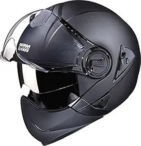 Studds DOWNTOWN Flip Off Full Face Helmet (Matt Black, L)