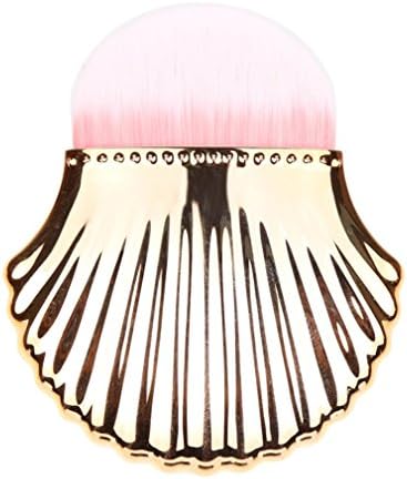 Makeup Brushes Professional Plastic Handle High Density Soft Nylon Bristles KaloryWee Beauty Make up Brush with Seashell Shaped Soft Synthetic Fiber for Uniform Application of Blush, Creams, Liquids, Foundation, Contouring &amp; Powders, Gold - Ocean Shell