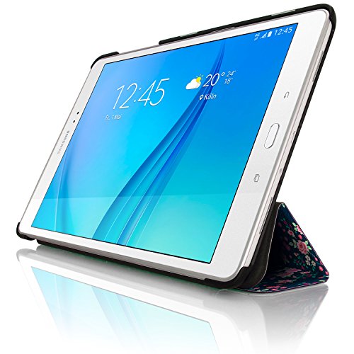 igadgitz ‚Designer Kollektion‘ Pink Rosen Blumen PU Ledertasche Hülle Smart Cover für Samsung Galaxy Tab A 9.7″ SM-T550 mit Multi-Winkel Betrachtungs + Auto Sleep/Wake + Displayschutzfolie - 6