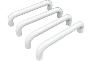 KLAMA 4 St. Bügelgriffe Möbelgriffe Kunststoff - für Schränke, Schubladen und Türen (Lochabstand 96 mm, Weiß)