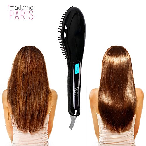 MadameParis ✮✮✮ Haarbürste Haar Glätter – ZOE Ausgabe ✮✮✮ sofort Glattes Haar – natürliches Ergebnis – einstellbare Temperatur – Keramik – kein Verbrennungsrisiko – seidiges Haar – täglicher Gebrauch - 6