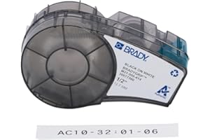 Brady BradyGrip™ Etiquetas de material con gancho y bucle para impresoras M210 y M211 - Etiquetas reutilizables de poliéster para cables y alambres - Negro sobre blanco - M21-500-414