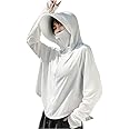 kiobrvhe Women's Sun Protective Jacket Full Zip UPF 50+ UV Sun Protection Clothing Lightweight Long Sleeve Hoodie Sun Shirt