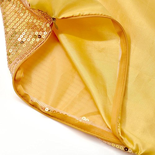 OurWarm Baby 43 x 43 cm Farbe Glitzer Pailletten Überwurf Kissen Fall Decor Kissenbezug, gold, 1 Stpck - 3