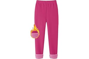 Rayson Legging Couleur Unie Fille en Coton Hiver Chaud Collants Charmant Épais Extensible Long Pantalon 6-11 Ans