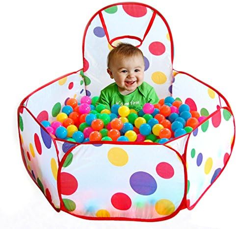 Jopee Kids Ball Pit Toddler Play Tent Sea Ball Pool with Mini Basketball Hoop and Zipper Storage Bag