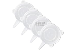 LELE LIFE Lot de 4 couvercles extensibles en silicone de même taille, plus épais, couvercles extensibles pour conservation d'aliments, 9,5cm