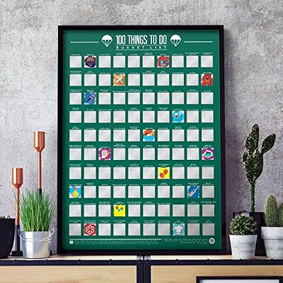 Gift Republic Poster À Gratter Liste de Choses à Faire Avant de Mourir « 100 Things To Do », Taille Unique