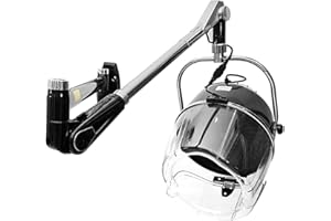 Sanqiao Wall Mounted Hair Dryer Hood, Professional Salon Spa Hair Hood Hairdresser Styling with Timer and Temperature Adjustment, Black