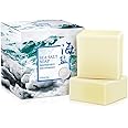 Allbestaye Mite Remove Soap Facial Soap Rich In Sea Salt Quickly Mites Repair Nourish Cleansing Soap Bar with Foam Net 2PCS