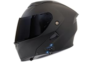 XYYYM Bluetooth Motorradhelm Motorrad Klapphelm Modularer Helm mit Doppelvisier, ECE Genehmigte Kopfhörer für Automatische Antwort, Vollvisierhelm für Erwachsene Männer Frauen, S-XXL