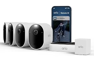 Arlo Pro 6 2K, Caméra de Surveillance WiFi Extérieure Sans Fil, Vision Nocturne Couleur, Éclairage, dubbla band, Essai Abonne