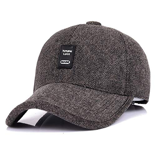 WETOO Baseball Cap Herren Winter Warme Wolle Fleece Mit Ohrenklappen Schirmmütze