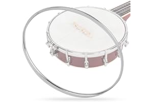 UXSIYA Fafeims 8 Inch Steel Banjo Tension Hoop Nickel-plated Banjo Guitar Hoop Ring Banjo Parts