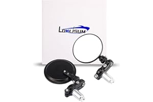 LOKLISUM Rétroviseurs Moto de Guidon 7/8" Bar End Rétroviseurs Pliables CNC Rétroviseurs Latéraux Universels Compatible avec Grom Shadow Z900 Z125 pro Street Bike ATV MT-03 MT-07 MT-09 CBR600
