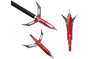 ZSHJGJR 10pcs Puntas de Flechas Puntas de Caza de Tiro con Arco 3 Cuchillas fijas de 100 Granos para Arco Compuesto y Ballesta