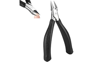ALIIP Corta Cuticulas Profesional, Pinza Cuticulas de Acero Inoxidable, Alicates Uñas en Ángulo con Mango Antideslizante, Cortauñas de Uñas para Eliminar la Piel Muerta y el Estrato Córneo(Negro-1pc)