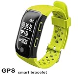 Fitnesstracker mit blutdruckmessung,Miya Hohe Qualität Smartwatch Intelligente Armbanduhr Uhr Bluetooth Pulsmesser IP68 Wasserdichte GPS Smart Band Tracker Uhr Geeignet für Android und IOS（Gelb）
