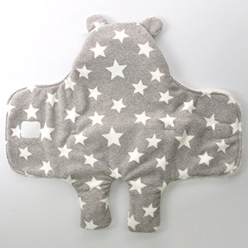 Happy Cherry Baby Polyester Swaddle Neugeborene Kapuze Schlafsack Separate Beine Baby Pucktuch Herbst Winter Mädchen Junge Wickeldecke 0-1 Jahr Stern 75 * 65 cm - 3