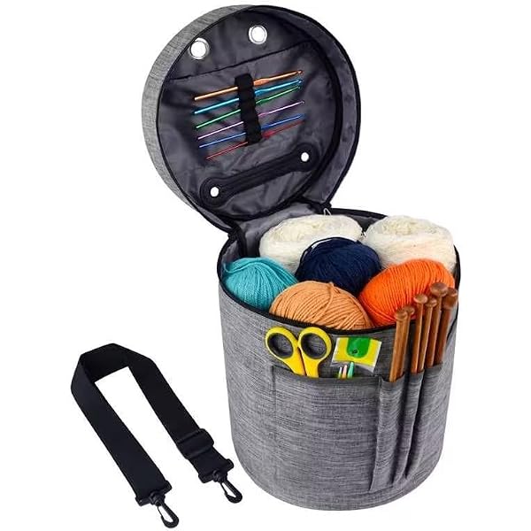 Häkeltasche Mit Garn-Organizer – Verstellbar, Geräumig & Stylisch Für Strick-Fans Unterwegs
