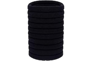 Olakin Elastici Capelli Spessi [10 Pezzi], di Cotone, Fasce per Donne e Ragazze (Nero)