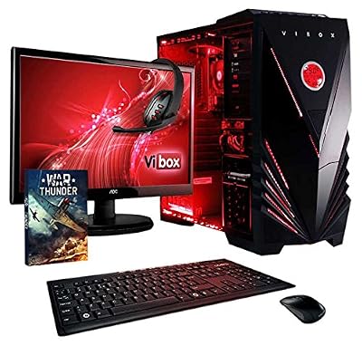 VIBOX Vision 2 PC Gamer Ordinateur avec War Thunder Jeu Bundle, 22" HD Écran (3,9GHz AMD A4 Dual-Core Processeur , Radeon 8370D Graphiques Chip, 8GB RAM, 1TB HDD, Sans Système d'Exploitation)