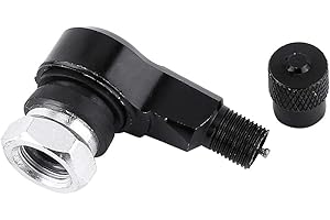 AKOZON Valvula Curva Moto,Ruedas de Aluminio Neumáticos de la Válvula del Neumático Caps 90 Degree Black 2pcs 11.3mm para Neumáticos Universales Estándar sin Cámara(Negro)