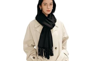 MaaMgic Echarpe Femme Hiver Cachemire Grosse Echarpe Poncho Chaude Foulard Grande ChâLe Scarf Idee Cadeau Femme Coton Multicolore avec Franges 200 × 70 cm