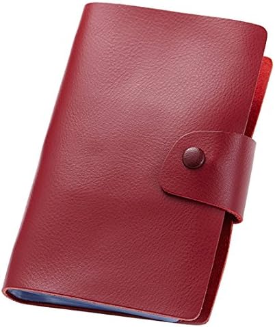 Esdrem Genuine Leather Business Card Credit Card Holder Organizer Name Card Book - Holds 240 Cards Dark Red