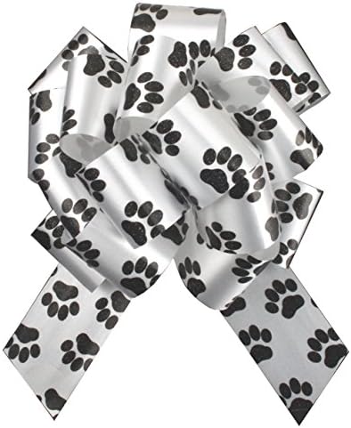 Jaffa Imports 5 x DOG CAT PUPPY PAW PRINT PULLBOWS 32mm - Gift Basket Hamper Party Pull Bow