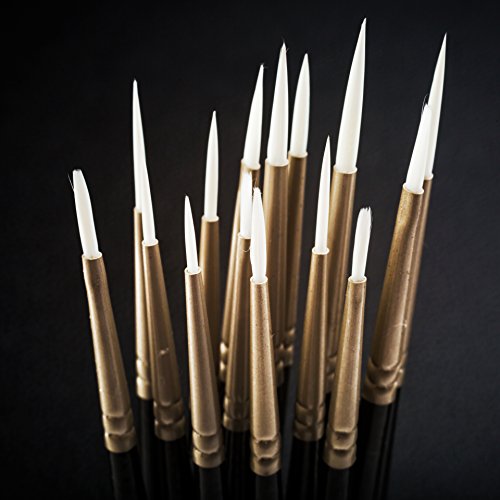Pinsel-Set 15-teilig, Künstler-Qualität, handgefertigt, ideal für Detailarbeiten, feine Linien, Schattierungen und Besonderere Strukturen auf allen Medien - 3