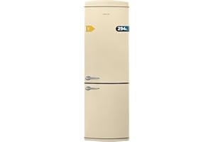 Cecotec Frigorífico Combi Retro Beige Bolero CoolMarket Combi Origin 294+ Beige E. Frigorífico combi 2 puertas, 294L, Total No Frost, Multi Cooling, Fast Freezing, clase E, acabado vintage resistente.