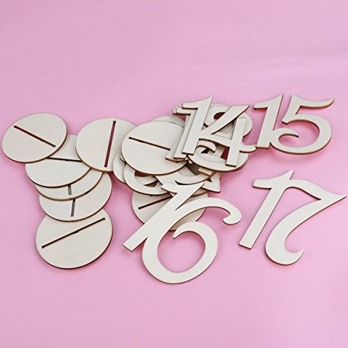 Pixnor Hochzeit Tisch Holz-Nummer mit Base 10,2 x 10cm 11-20 - 6