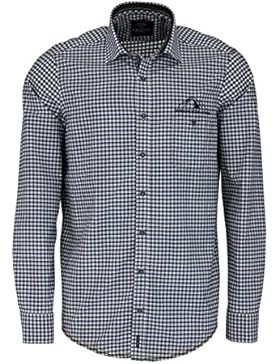 CASAMODA Casual Fit Hemd Langarm New Kent Kragen Karo anthrazit